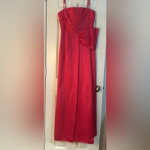 Elegant Strapless Red Gown